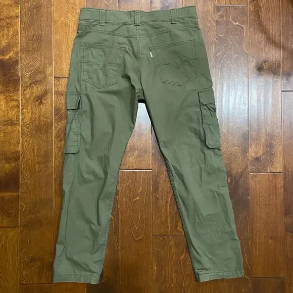 Levi's Regular Fit Ripstop Cargo Military Green Straight Pants Mens Size 34 x 32 - Picture 4 of 9